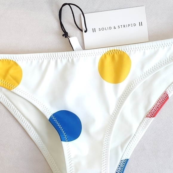 NWT Solid & Striped The Rachel Polka-Dot Low-Rise Bikini Briefs Bottoms - Picture 9 of 12